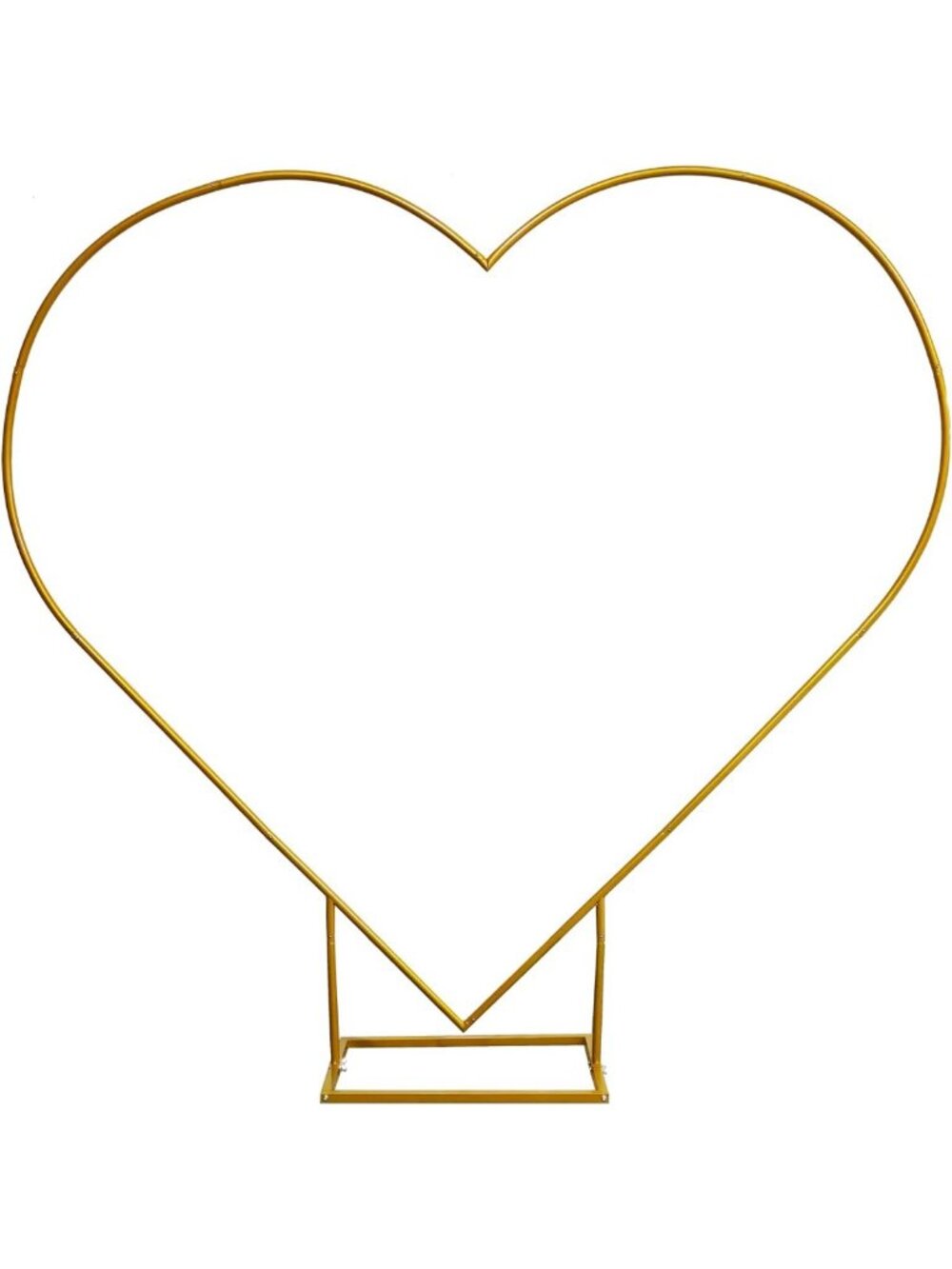 7.2ft Heart-Shaped Balloon Arch Kit - Gold Metal Decor for Weddings & Parties